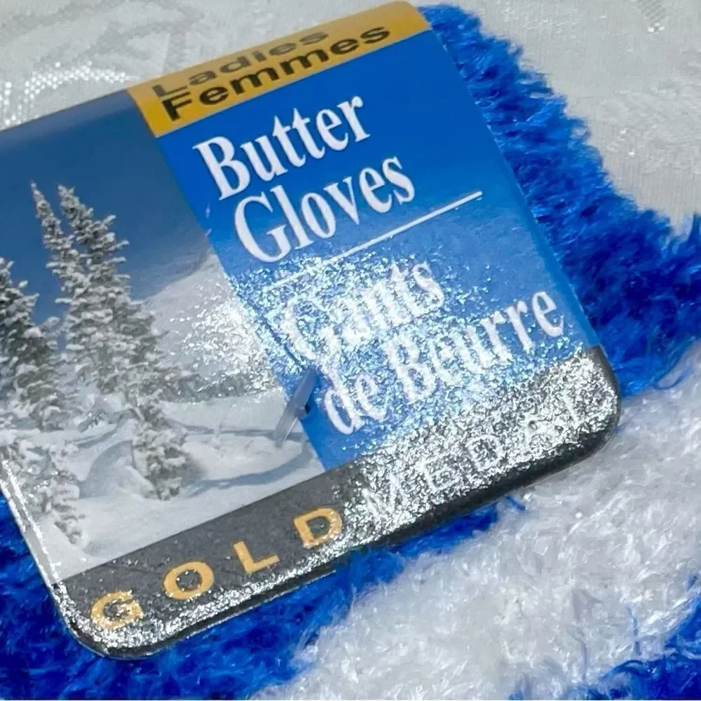 Blue Monday 2-piece Lot: Gold Medal Butter Fuzzy Gloves & Double-wrap Wristband